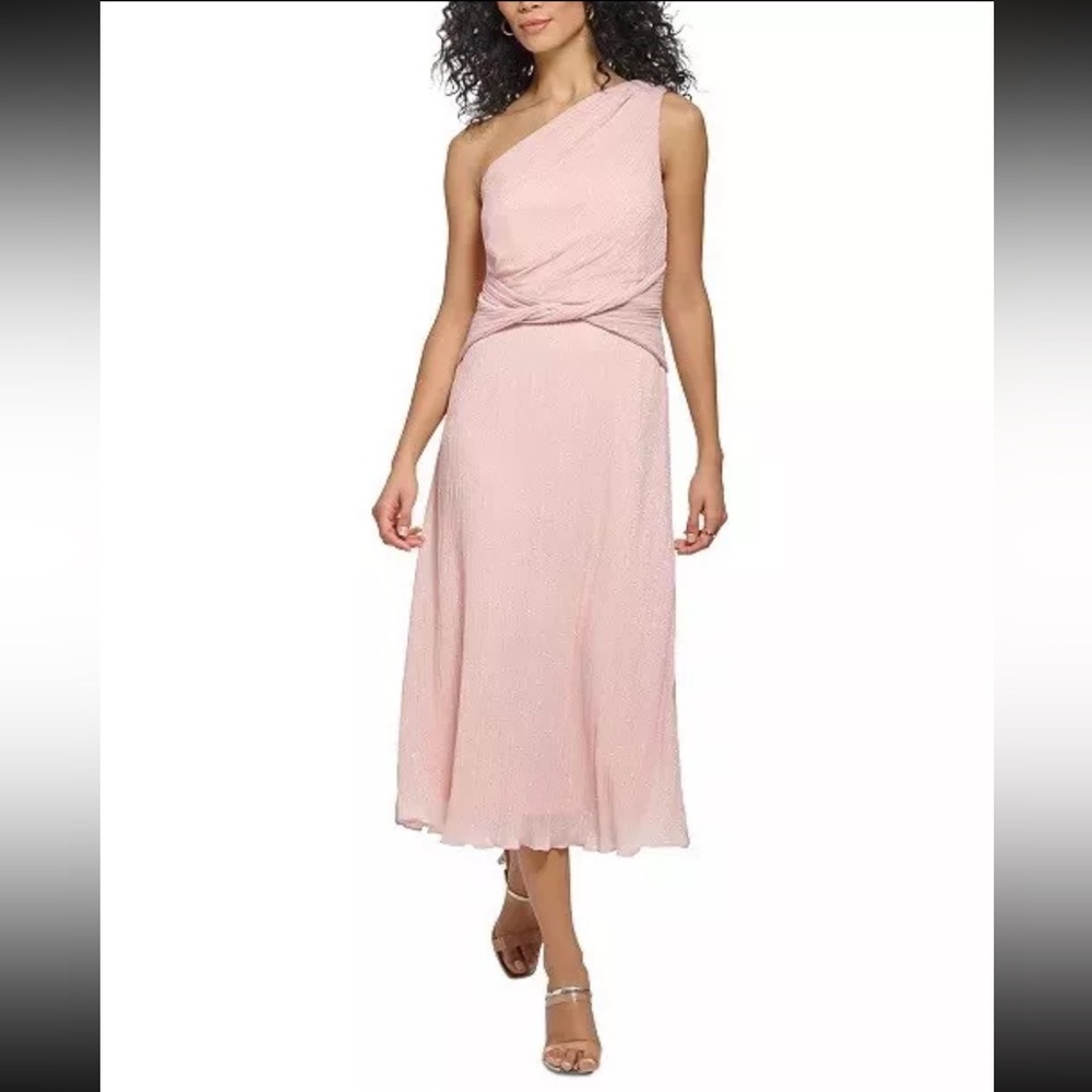 DKNY One-Shoulder Pink Dress
